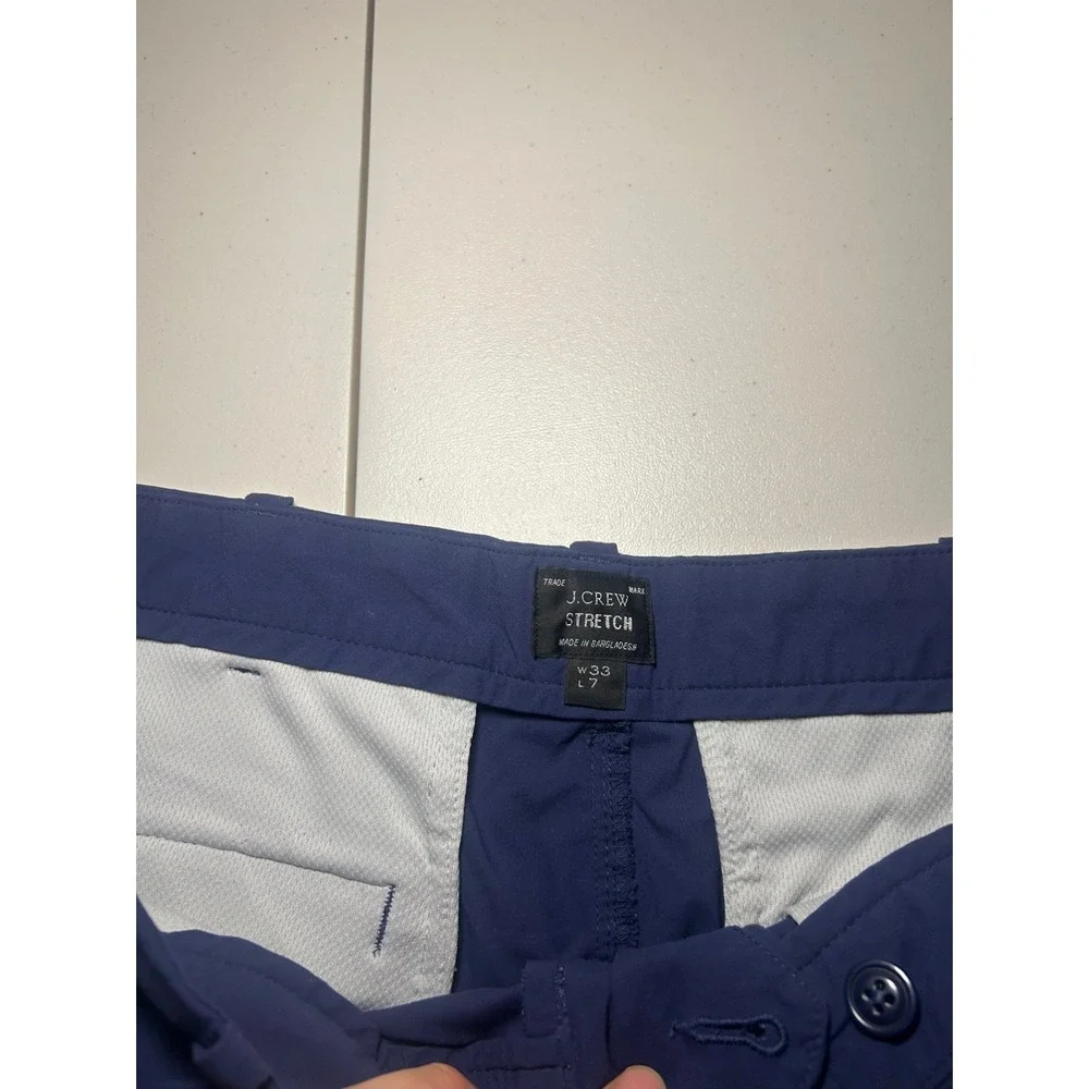 J.CREW Men's Stretch Performance Navy shorts Waist 33 Inseam 7